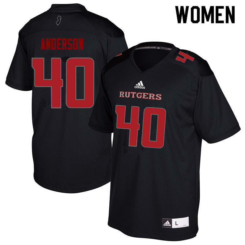 Women #40 Nihym Anderson Rutgers Scarlet Knights College Football Jerseys Sale-Black